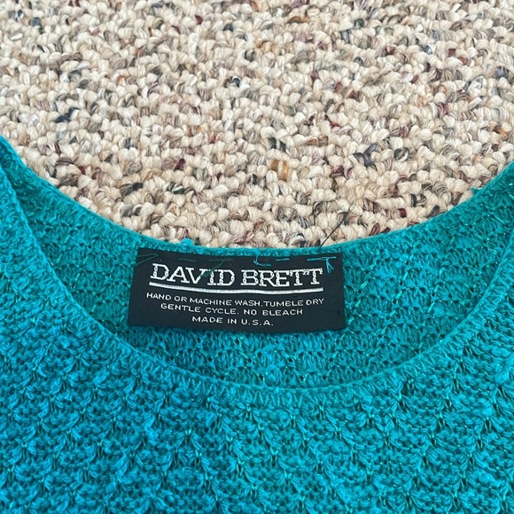 Vtg David Brett Teal Green Top - Picture 5 of 5